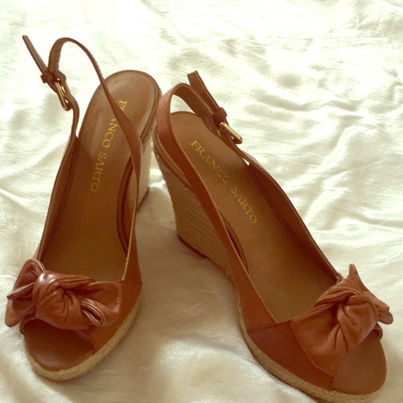 Franco Sarto Shoes - Franco Sarto 6.5 Leather Espadrille Wedge Sandals